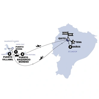 tourhub | Contiki | Ecuador & Galapagos Island Hopper | Tour Map