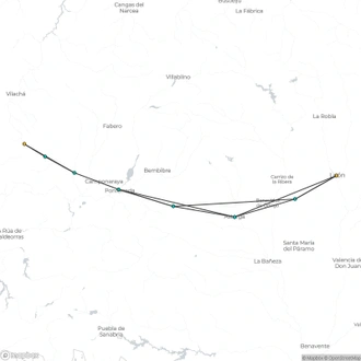 tourhub | The Natural Adventure | Camino Frances: León to O Cebreiro | Tour Map