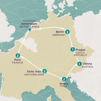 tourhub | Topdeck | Get Social: Europe Express (Winter) 2025-26 | Tour Map