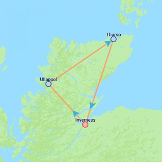 tourhub | On The Go Tours | Best of the North Coast 500 - 3 days | Tour Map