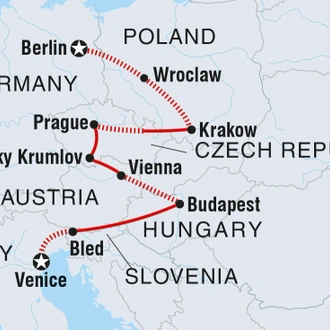 tourhub | Intrepid Travel | Real Central Europe | Tour Map