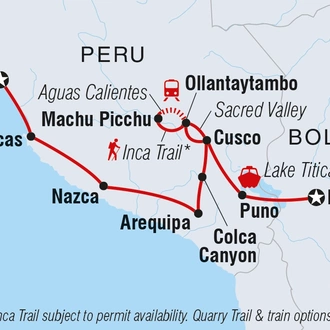 tourhub | Intrepid Travel | Peru Essentials  | Tour Map