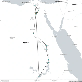 tourhub | Sun Pyramids Tours | Package 15 Days 14 Nights Holy Family Tour in Egypt | Tour Map