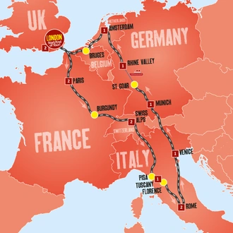tourhub | Expat Explore Travel | Classic Europe Christmas & New Year | Tour Map