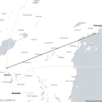 tourhub | ARP Travel Group | Bwindi by Air – Sanctuary Gorilla Forest Camp, Private Tour (On Request) | Tour Map