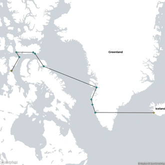 tourhub | HX Hurtigruten Expeditions | Northwest Passage - Through the Arctic Labyrinth (Greenland to Alaska) | Tour Map