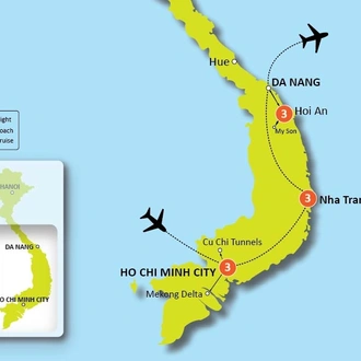 tourhub | Tweet World Travel | Best Of Central And Southern Vietnam Tour | Tour Map