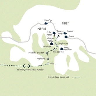 tourhub | Exodus Adventure Travels | Everest Base Camp Trek - Expedition Departures | Tour Map