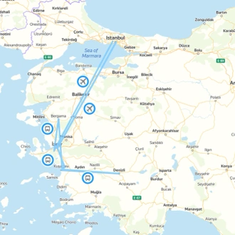 tourhub | Tour Altinkum Travel | Western Turkey Tour-Three Days | Tour Map