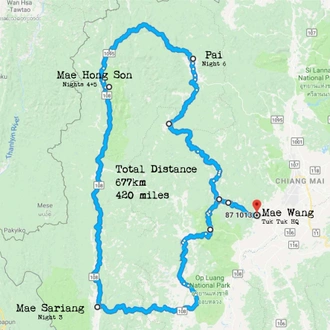 tourhub | The Tuk Tuk Club | Northern Thailand Tuk Tuk Adventure | Tour Map
