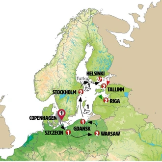 tourhub | Europamundo | Nordic Gems and Poland End Tallinn | Tour Map
