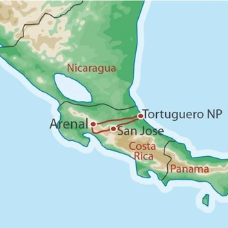 tourhub | World Expeditions | Best of Costa Rica | Tour Map