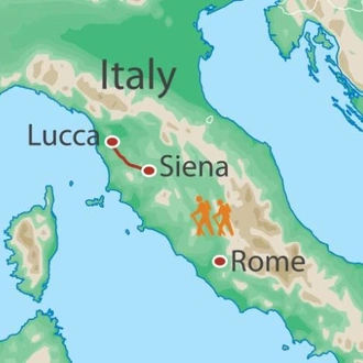 tourhub | UTracks | Via Francigena: Lucca to Siena | Tour Map