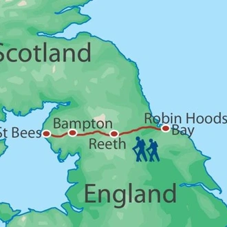 tourhub | Walkers' Britain | Coast to Coast Rambler - 18 Days | Tour Map