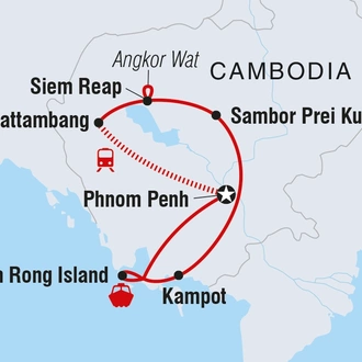 tourhub | Intrepid Travel | Best of Cambodia | Tour Map