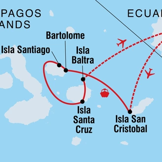 tourhub | Intrepid Travel | Galapagos Encounter: Central Islands (Grand Queen Beatriz) | Tour Map
