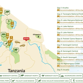 tourhub | Beach and Safari Holidays | The Best of Tanzania | Tour Map