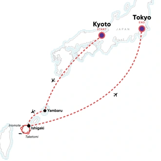 tourhub | G Adventures | Active Japan: Kyoto to Tokyo Island Hopping | Tour Map