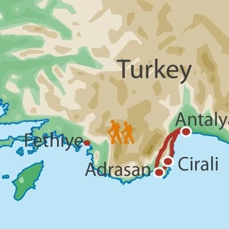 tourhub | UTracks | Lycian Guided Walk | Tour Map