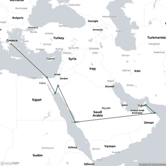 tourhub | Celestyal Cruises | Piraeus - Abu Dhabi, 14Nights Cruise | Tour Map