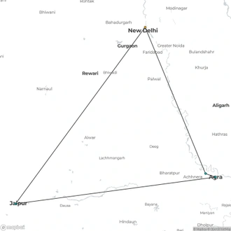 tourhub | Le Passage to India | Classic Golden Triangle, 7 days tour | Tour Map