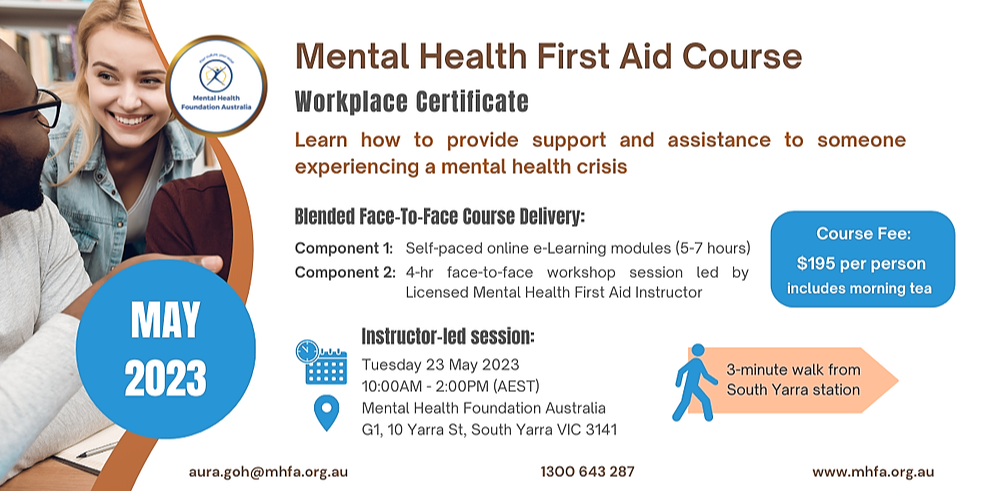 Blended Face-to-Face Mental Health First Aid course (Workplace ...