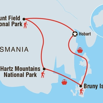 tourhub | Intrepid Travel | Walk Bruny Island & Tasmania's South West | Tour Map