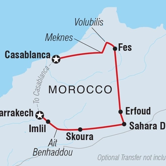 tourhub | Intrepid Travel | Premium Morocco Explorer | Tour Map