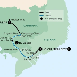 tourhub | APT | Essential Vietnam and Cambodia | Tour Map