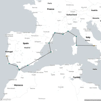 tourhub | Aurora Expeditions | Traversing 'The Med': A Mediterranean Feast | Tour Map