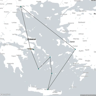 tourhub | Celestyal Cruises | Athens & Greek Islands Cruise aboard Celestyal Journey | Tour Map