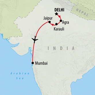 tourhub | On The Go Tours | Delhi to Mumbai - 10 days | Tour Map