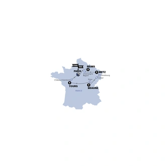 tourhub | Contiki | French Christmas Markets | Winter 2025/26 | Tour Map