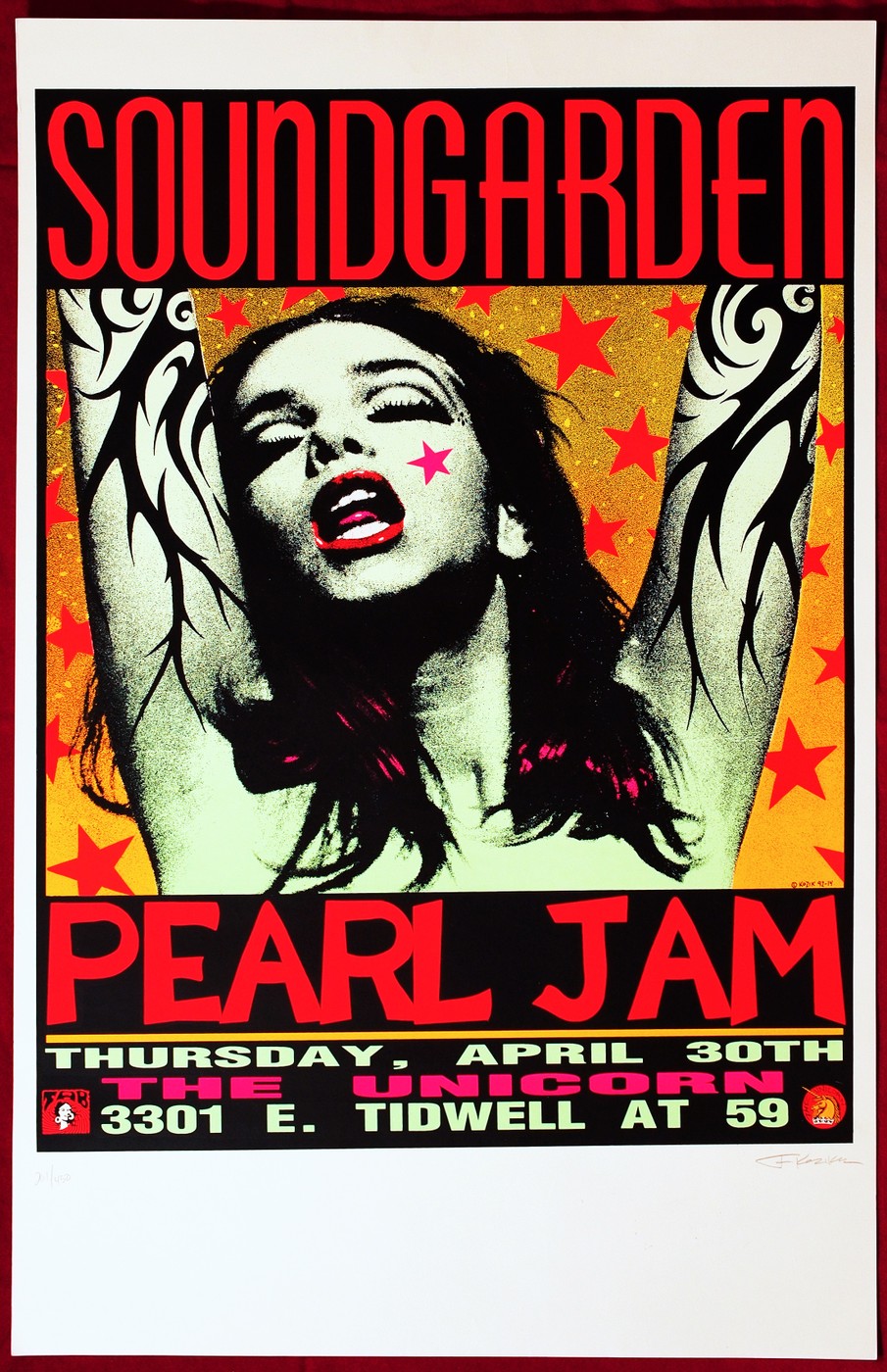 Pearl Jam Soundgarden Houston 1992 Frank Kozik (Show Edition