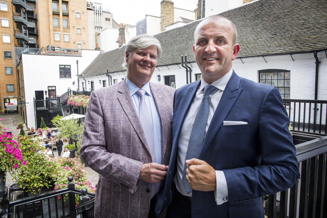 Stuart Procter with Craig Bancroft outside the Stafford London