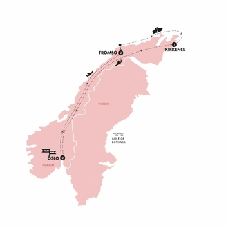 tourhub | Contiki | Norway Fjords & Northern Lights | Tour Map