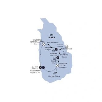 tourhub | Insight Vacations | Classical Sri Lanka - Small Group | Tour Map