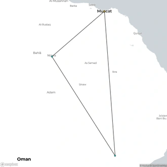 tourhub | ESKAPAS | Gems Of Oman | Tour Map