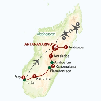 tourhub | Saga Holidays | Madagascar - Land of the Lemur | Tour Map