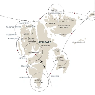 tourhub | HX Hurtigruten Expeditions | Circumnavigating Svalbard | The Ultimate Expedition | Tour Map