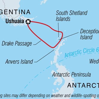 tourhub | Intrepid Travel | Best of Antarctica: Wildlife Explorer (Ocean Endeavour) | Tour Map