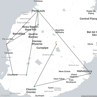 tourhub | Brightwater Holidays | Gardens of Mauritius 675 | Tour Map