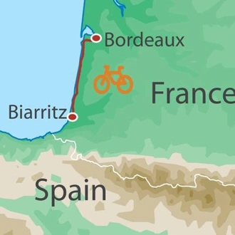 tourhub | UTracks | Cycle Bordeaux to Biarritz | Tour Map