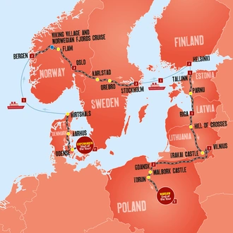 tourhub | Expat Explore Travel | Best Of Scandinavia & The Baltics | Tour Map