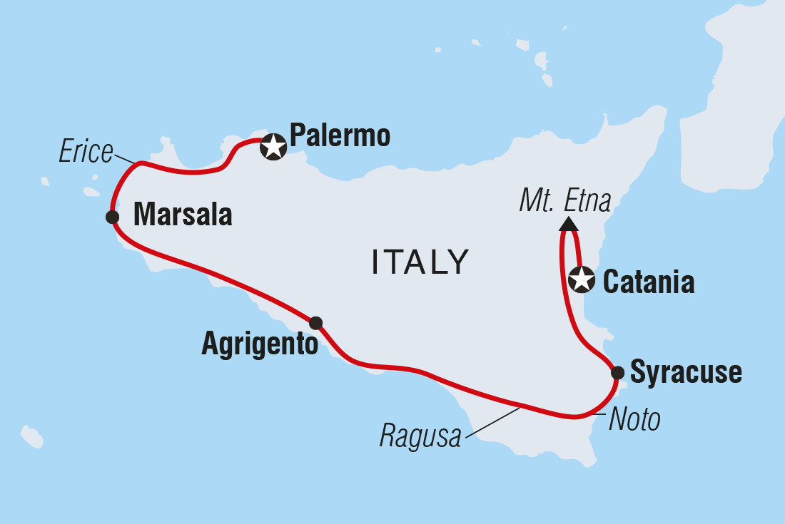 tourhub | Intrepid Travel | Italy: Highlights of Sicily | Tour Map