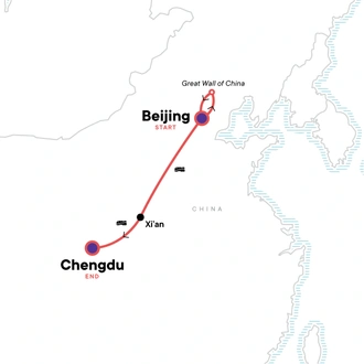 tourhub | G Adventures | China: Cultural Sites & Epic Cities | Tour Map