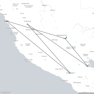 tourhub | Today Voyages | EN Xplore Peru + Colca/Arequipa Extension 3d/2n | Tour Map