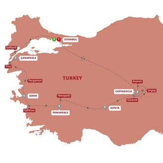 tourhub | Trafalgar | Highlights of Turkey | Tour Map