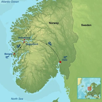 tourhub | Indus Travels | Magic of Norwegian Fjords | Tour Map