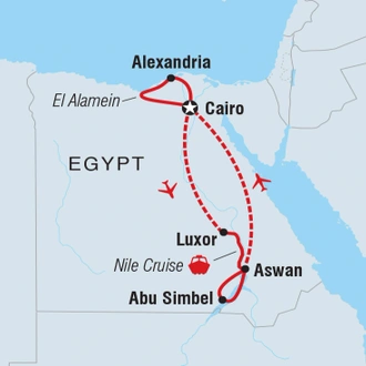 tourhub | Intrepid Travel | Premium Egypt in Depth | Tour Map